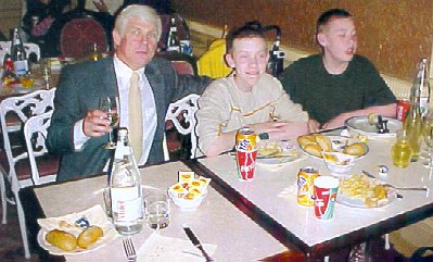 John Dixon (B67) with 2 of his 'family' in the Plaza Restaurant