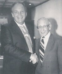 Brian Rice greets RODA founder, 93 year old Lou Dunn