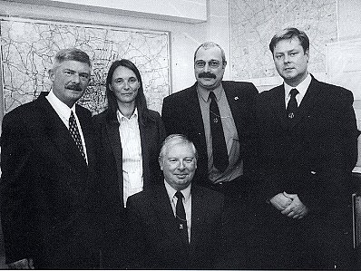 Knoledge of London examiners. (L-R) Steve Groves, Nicola Danvers, John Wilkin, Dave O'connor and Tony Bishop is at the front. Who says they cant smile.