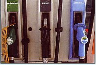 The blue BP petrol pump looks quickly like the Esso diesel pump