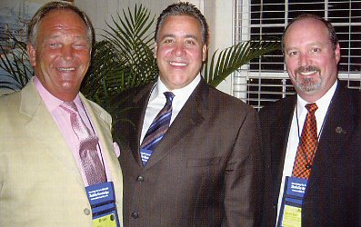 Brian Rice and Jim Bell on either side of the new TLPA President Jamie Campolongo.