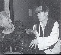 Ruby having a joke with a 'pickpocket' at the DaC 50th anniversary party. She undergoing chemotherapy at the time...