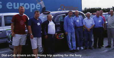 Dial-a-Cab drivers on the Disney trip waiting for the ferry