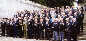 Before going into Clarence House, the Veterans line up at the duke of York steps