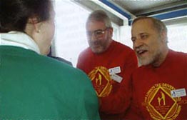 Princess Anne meets Gerry Dunn (S84) and Ray Levy, the fund's Press Officer