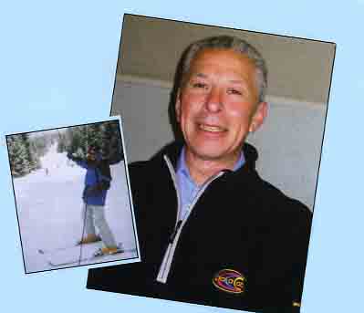 Brian now in remission and on his back to normality  Inset: Back on the ski slopes that he set as his target