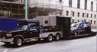 Should this type of filming truck be allowed to hold up legitimate traffic?