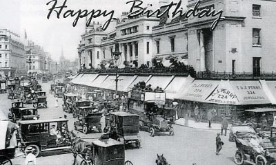 2 of Vince's birthday cards - one of Regent St in 1910 and the other of Oxford St at around the same time