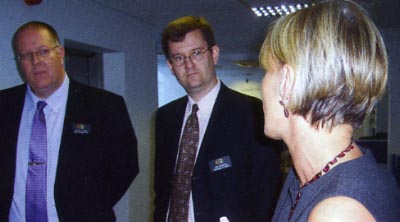 Natalie Ezekiel takes PCOs Dave Stock and Ed Thompson on a guided tour