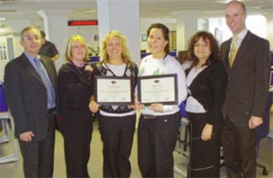 L-R: Keith, Team Leader Nicola Owen, Danielle, Isabel, CSR supervisor Maz and John Rogers