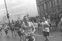 Mark Hudson crosses Westminster Bridge