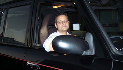 Divyesh in his Metrocab before buying his Vito.