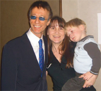 BeeGee Robin Gibb with former Call Sign writer (and Gerry Dunn’s daughter) Lisa with son Jamie