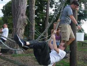 Jon toning up for the event with an assault course! Pic Clare Allen