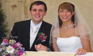 A happy Ilona and Tom Duce at their wedding