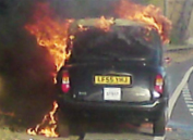 Richard’s cab alight on the A13