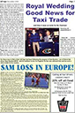 Royal Wedding good news for Taxi Trade - Sam loss in Europe!