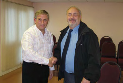 Anthony Mitchell with MP Lee Scott (on left)