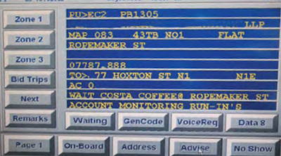 MR 07787 calls for a cab (we have deleted the account details). 
